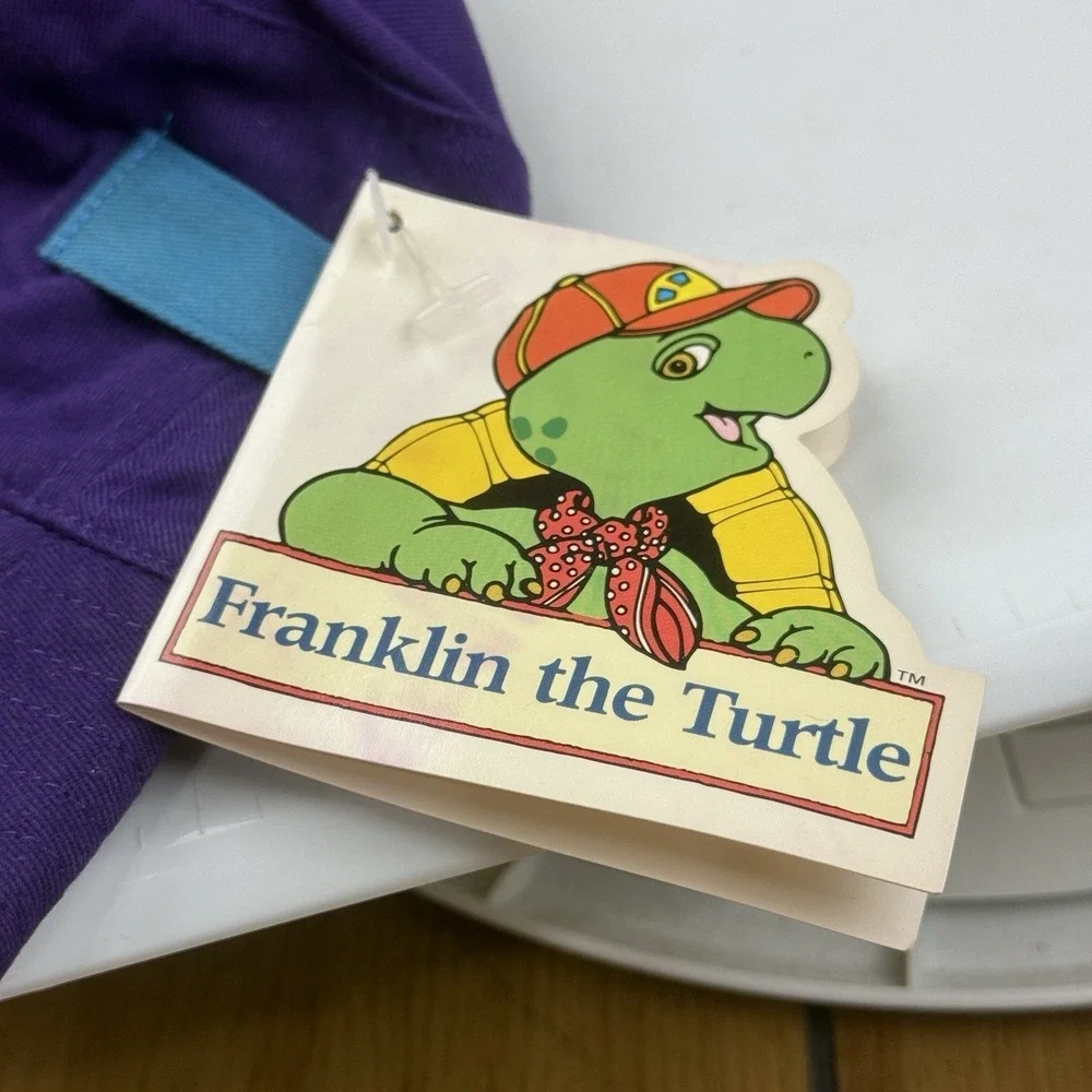 Vintage Franklin The Turtle Purple Bucket‎ Hat Kids 90s Y2K Cute